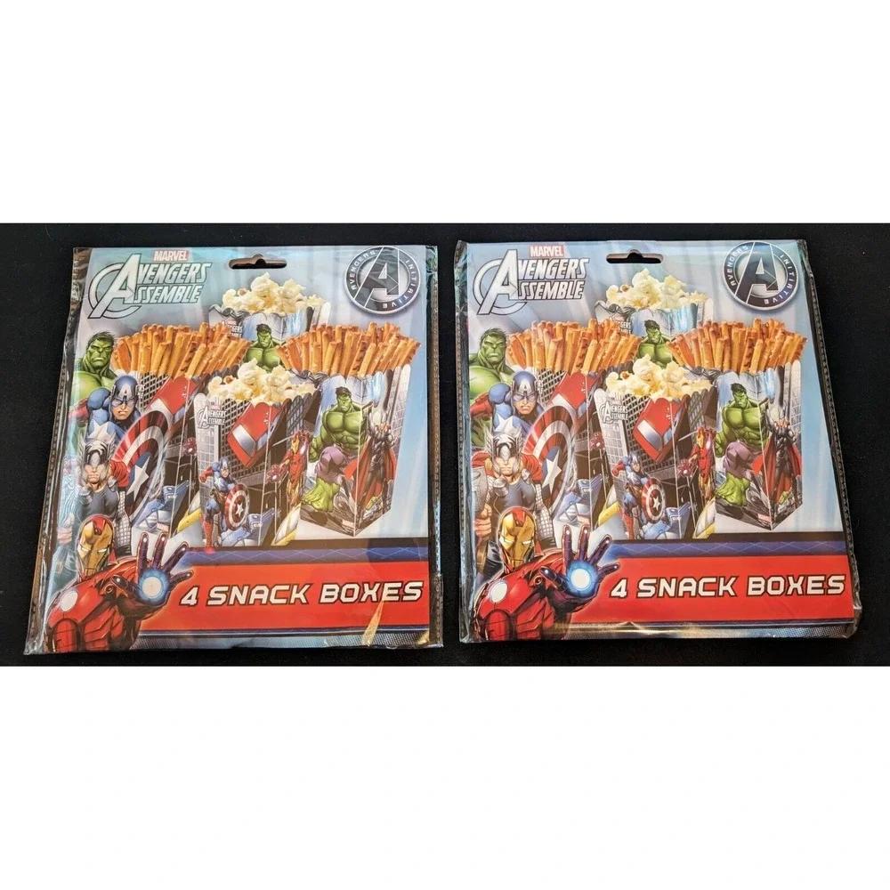 Marvel Avengers Assemble Party Popcorn Snack Boxes 4 pk Hulk Iron Man 2 Packages